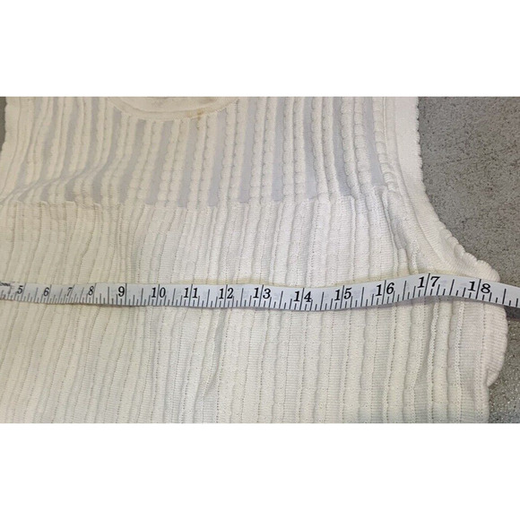 Anne Klein Dress Womens XL Ex-Large Sleeveless Cream Crochet Knit Summer Dress - Picture 10 of 12